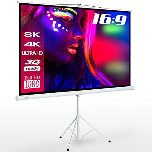 ESMART Professional MISATI Stativ-Leinwand 202 cm Bild 186 x 105 cm (84) 16:9 | Heimkino Beamer Projektionsleinwand Stativ Leinwand LCD LED