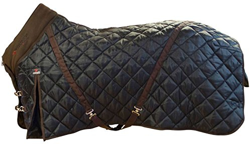 CATAGO Stalldecke 500 g Füllung schwarz mit braun 420D Gehfalte Kreuzgurte (125 cm)