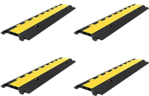 VEVOR 4 Rampa de Protector de Cable Protector de Cables para Suelo Capacidad de Carga 20-40 Toneladas Pasacables Suelo 40x10x2  El Reductor de Velocidad para Protección de Cables Eléctricos