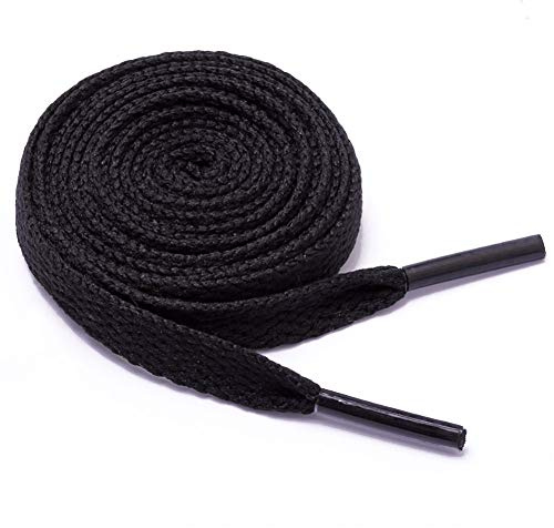 Sechunk Lacci piatti set di 2 paia 29 colori 12 lunghezze scarpe pizzo per scarpe da ginnastica, nero, 120cm