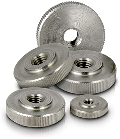 PROTECH 5 Stück Rändelmuttern M6 Edelstahl A1 VA rostfreier niedrige Form Mutter DIN 467 Rändel Muttern Gewinde