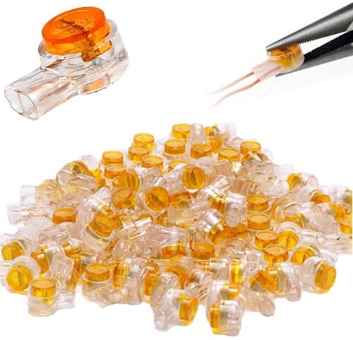 CTRICALVER-Schloss UY-Anschluss Telefonleitungsanschluss Bündelungsanschluss 2-Port / 2-Kern-Set 100 Stück （Orange）