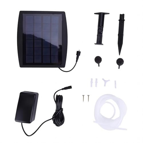 VIFER Solar Pond Aerator 2.4W Solar Powered Air Pump Kit Aquarium Oxygen Aerator with Air Stone 3 Modes for Garden Pool Pond Fish Tank