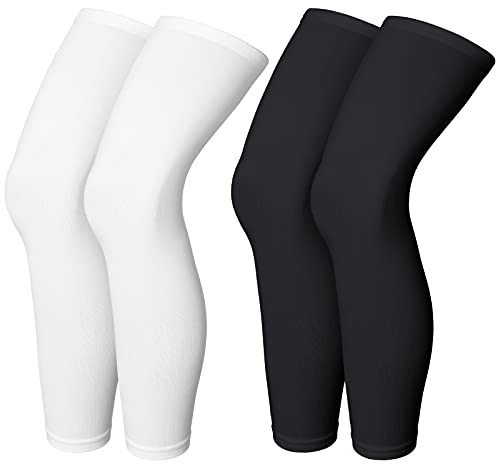 Skylety Compression Leg Sleeve Full Length Leg Sleeves Sports Cycling for Men Women, Running, Basketball(S,Black and White)