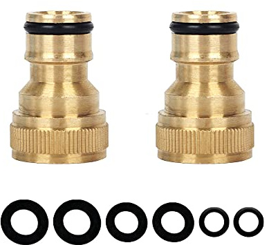 2 Pack Brass Garden Hose Tap Connector,1/2 inch Brass Female Threaded Tap Connector for Hose Pipe,Copper 1/2 BSP Hose Connector Male Watering Fittings for Threaded Faucet Adapter Quick Connector