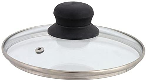 Domotti Glasdeckel 32 cm mit Entlüftung Topfdeckel Kochtopfdeckel Sichtdeckel Edelstahlrand Griff hitzebeständig