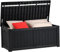 YITAHOME Garden Storage Box Waterproof, Heavy Duty 460L Large Resin Deck Boxes, Weather Resistant Durable Garden Storage Box, Outdoor Cushions, Lockable, Outdoor Storage Containers,Black