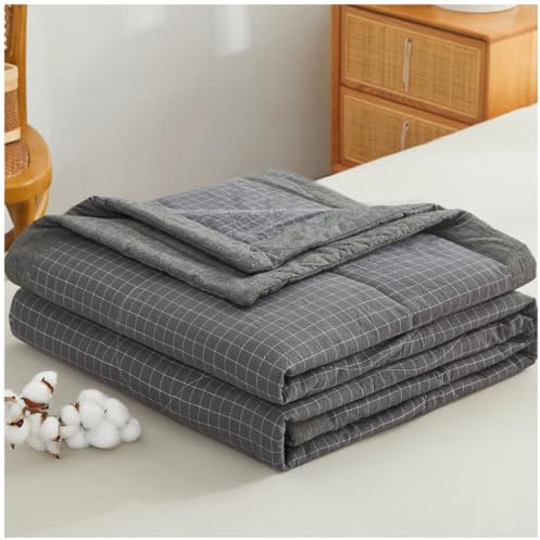 TOULIVER Ganzjahresdecke Steppdecke, Antiallergisch für Allergiker 100% Baumwolle Bettdecke Double Face Atmungsaktiv Leichte Sommerdecke, Waschmaschinenfest,E,180x200cm