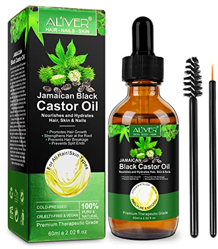Olio di Ricino Puro per capelli crescita 60ml Castor Oil Crescita dei Capelli, Ciglia e Sopracciglia, Cura della Barba, Unghie, Corpo e Viso