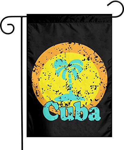 Bandera de jardín de 12 x 18 pulgadas, bandera decorativa de doble cara, bandera vintage de Cuba para exteriores, resistente a la decoloración, bandera conmemorativa ligera para patio, terraza, patio