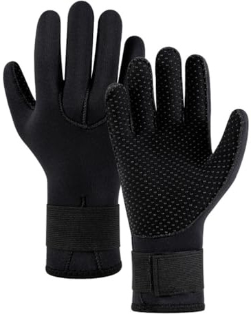 Pdodo Gants en Néoprène 3 mm/5 mm - Thermiques Chauds, Antidérapants, Résistants à l'Usure pour Plongée, Surf, Pêche - Hommes et Femmes