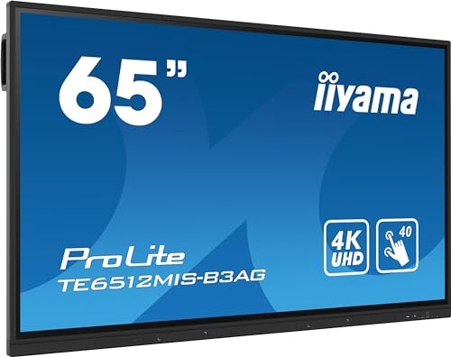iiyama Prolite TE6512MIS-B3AG 163,9cm 65 IPS LED Large Format Display 4K UHD 40 Touchpunkte PureTouch-IR VGA HDMI USB-C USB3.0/2.0 RS-232c RJ45 HDMI-Out 7H OPS-Slot WiFi Android OS AntiGlare