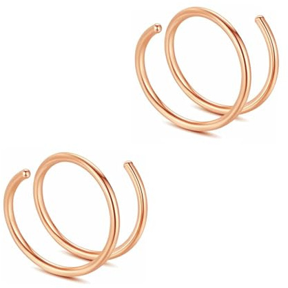 Decentraland 2 Stück 20G Durchmesser 6 mm Silber Doppelring Septum Nasenring Knorpel Aus Hypoallergenem Chirurgenstahl Nasen Lippen Tragus Ohrring Piercing Schmuck Für Damen Und Herren