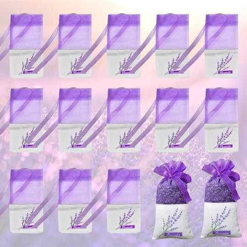 skytowards 40 PCS Sacchetti Lavanda Sacchetti Profumati per Armadio Sacchettini per Lavanda Sacchetti Confetti Profumo Armadio con 40 Nastri Sacchetti di Spezie per Sapone, Caramelle (Viola)