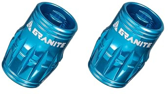 Granite Juicy Nipple Valve Cap with Valve Core Removing Function, Tire Valve Caps Dust Covers for Bikes and Vehicles, Durable Alloy Schrader Valve Cap, 2-Piece Set (Blue)