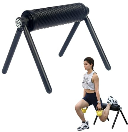 RISINGFIT Multifunktionaler Beintrainer, Einzelbein-Kniebeugen-Trainingsständer, ergonomische und erhöhte Schaumstoffrolle, Muskelrolle für Physiotherapie und Übung, Beinmassagegerät und