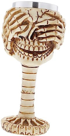 FUNOMOCYA Gobelet Crâne Résine Acier Inoxydable Halloween Décoration