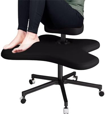 Kniestuhl Aktive Bürostühle Ergonomischer Kniestuhl, Bürostuhl mit gekreuzten Beinen, Schreibtischstuhl mit gekreuzten Beinen und Rädern, robuster, Verstellbarer Kniestuhl für Gartenarbeit/K