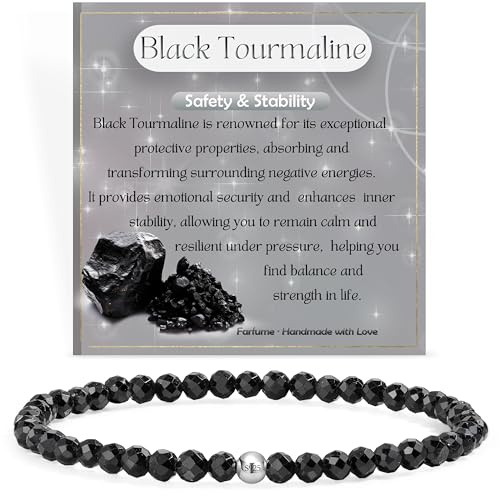 Farfume Winzig Perlenarmband Zierlich Edelstein Armband | 4mm Kristall Silber 925 Naturstein Schmuck Armbänder Damen,Chakra Spirituelle Armbänder Geschenke