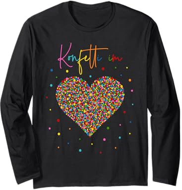 Konfetti Herz Fasching Kostüm Karneval - Konfetti im Herzen Langarmshirt