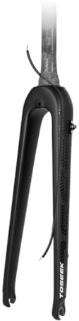 Forcella In Fibra Di Carbonio 700C Forcella Rigida Per Bici Da Strada Forcella Anteriore Con Conico Da 1-1/2 Freno A Disco QR 9 * 100mm Max 700 * 32C Pneumatico Passaggio Interno