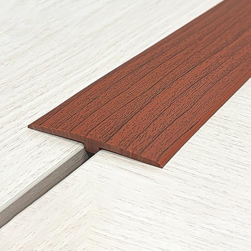 T-Formleiste, PVC-Bodenübergangsleiste, Fußböden Abdeckleisten, Selbstklebend, Für Laminat, Vinyl, Holz, Fliesen, Schneidbar(Walnut,L1.0m)