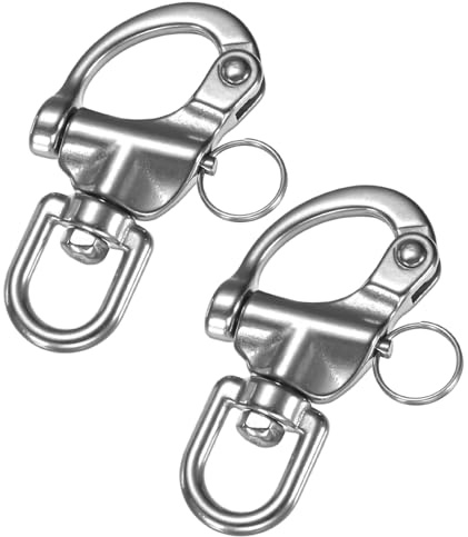 TIXIPEM 2PCS Swivel Snap Shackles 87mm/3.43in-700 KG 316 Stainless Steel | Swivel Eye Snap Shackle, Quick Release, for Sailing Rigging, Camping, Marine