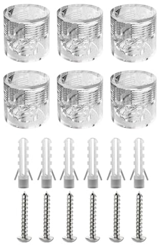 OASHISU 6 x Decentratore da Soffitto per Cavi Elettrici, ABS TRASPARENTE | Decentratore a Soffitto, Decentratore Lampadario, Gancio da Soffitto o Parete, Decentratore Cavo Elettrico, Fermacavo