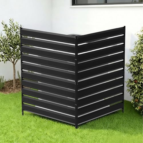 2 Panels Air Conditioner Fence，42 H x 38 W Outdoor Freestanding Privacy Panel Screen Trash Can Decorative Fence Panel No Dig Backyard Fencing for AC, Patio, Pool, Outside, Backyard, Balcony