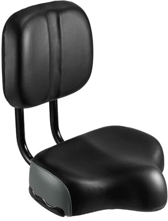 CROWNSHOP Bike Seat With Backrest Oversized Ergonomic Design Leather Bicycle Saddle for Men and Women Adjustable Height Bike Saddle for Tricycle Mountain Commuter Electric Bike Motorcycle