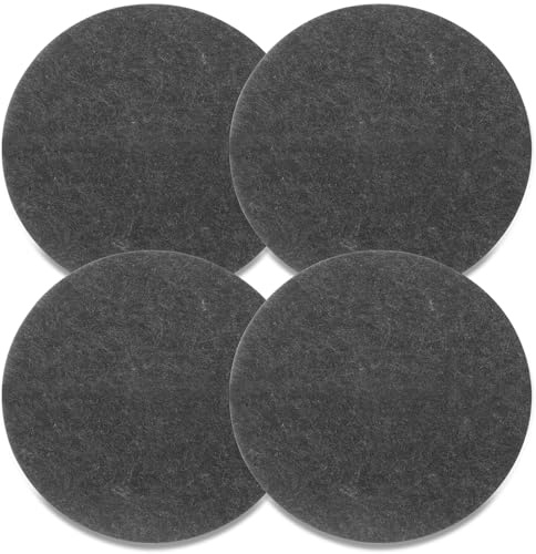 Zorplex 4er Set Große Filzuntersetzer Rund Ø 25 cm in Anthrazit, Filzunterlage, Schutzmatte, Robuste Tischunterlagen für Töpfe, Gläser, Vasen und Schüsseln, Möbel- und Tischschutz(4,25cm)