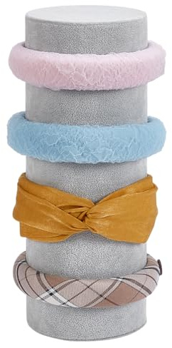 PH PandaHall Porta Cerchietti per Capelli Velluto Grigia Espositore per Gioielli in Velluto, 30.5x11cm Organizzatore Cerchietti Supporto per Bracciali Orologio da Polso Tavolo da Toeletta