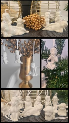 10 Stück Engel Anhänger 4-6cm Schutzengel Taufe Kommunion Hochzeit Weihnachtsdeko Christbaumschmuck Deko