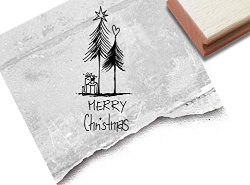 Stempel Weihnachtsstempel GESCHENKE UNTERM TANNENBAUM mit Merry Christmas - Weihnachten Karten Geschenkanhänger Geschenk Weihnachtsdeko- zAcheR-fineT