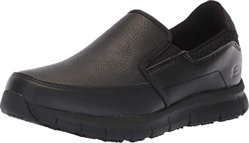 Skechers for Work Women's Nampa-Annod Food Service Shoe,Black Polyurethane,8 M US