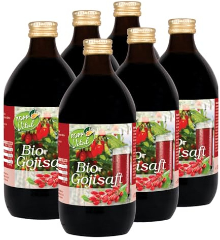 KOPP Vital® Bio-Gojisaft | Direktsaft | Karton mit 6 x 500ml | Bio-Qualität, schmeckt süß
