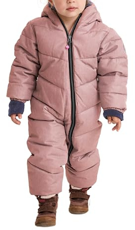 Killtec Unisex barnkort mini overall i dunlook med huva, rosa, 86–92 EU