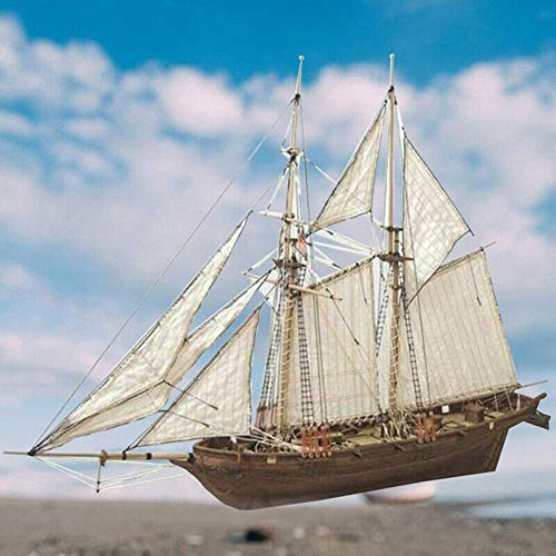 Surakey Holz Segelboot Modell, Holzschiff Modelle DIY Schiffsmodell Kit, Dekoration Modellbausatz Holz Schiff Bausatz Flaggschiff Holzmodell Geschenke Spielzeug für Kinder Kinder und Erwachsene