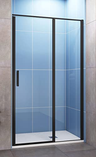 Aica Sanitär Duschabtrennung Duschtür 140cm Drehtür 6mm Nano Glas H185cm