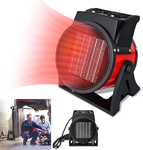 Aufun Termoventilatore Ceramica 3000W, Tecnologia PTC ceramica a Basso Consumo Energetico, 3 Impostazioni di Temperatura- Nero e Rossa