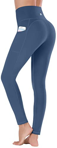 Ewedoos Leggings mit 5 Taschen für Damen, Yogahose, 63,5 cm/68,6 cm, Workout-Leggings für Damen, Bauchkontrolle, Laufen
