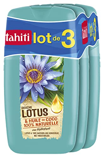 TAHITI - Gel doccia Tahiti Lotus & Olio di cocco - Formula a base di ingredienti di origine naturale - Confezione da 3 x 250 ml