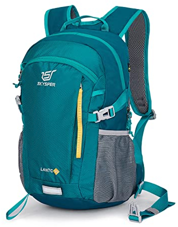 SKYSPER Leicht Wanderrucksack Klein Rucksack mit Rückenbelüftung Trekkingrucksack aus atmungsaktivem 3D Air Mesh Polyester Camping Outdoor Wandern Rucksack