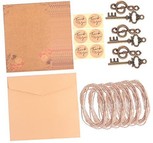MAGICLULU 3sätze Briefschreibset Mit Vintage-briefumschlag Und Schreibpapier Retro-kraftpapier-sets Für Einladungen Dankeskarten Und Geburtstagsgrüße Für Partys Und Feiertage