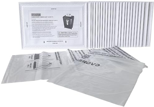 24 Pack Paper Shredder Lubricant Sheets,Shredder Sheets Lubricant 8.5 X 6, Clean and Care for Shredders for Home Office Heavy DutyComes with 1 15.8 Gallon Trash Bag
