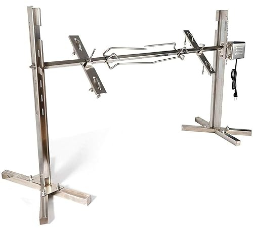 Miuxe Gril De Cochon De Lait en Acier Inoxydable avec Moteur, Kit De Rôtisserie Barbecue Électrique Gril d'agneau Automatique Gril De Cochon De Lait Rôtisserie pour Feux De Camp, Camping Et Jardin