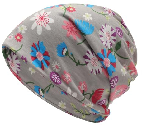 ZLYC Dünne Sommer-Beanie-Mütze für Damen, Blumenmuster, leicht, lässig | Leicht Lässig Chemo Kopfbedeckung