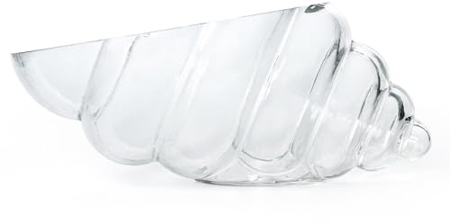 BIMUYI Decorative Shell Vase, Glass Conch Seashell Bowl, Length of 28cm, Clear Potpourri Holder
