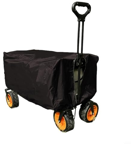 Hasaller Folding Garden Trolley Cover, Festival Trolley Cover Folding Carriage Cover With Storage Bag Trolley Picnic Cart Dustproof Sun Shade(Black)