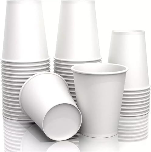 Best House Coffee Cups White 7 Oz/200ml Plain Paper Cups for Hot and Cold Drinks, Eco Friendly Coffee Tea Cup Perfect for Your Home Café, Work, Parties or Outdoors (Pack of 500)